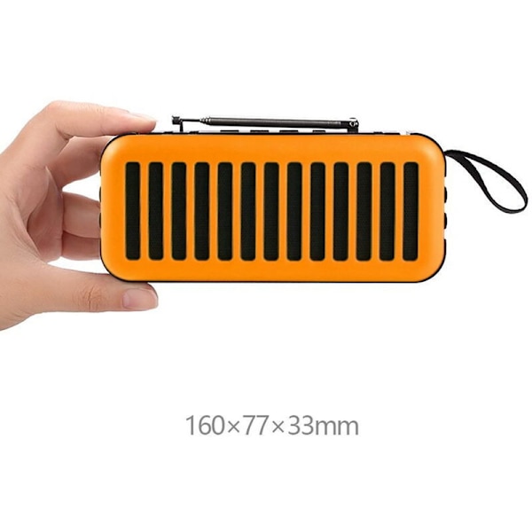 Aurinkoenergialla toimiva kannettava Bluetooth-kaiutin ulkoilun taskulamppu tukee korttia/U-levyä/oranssia FM-radiota