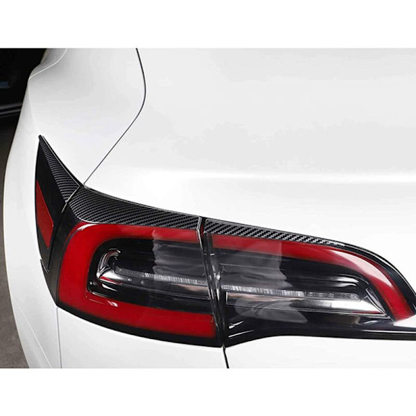 Baklykta Ögonbryn Dekor Trim Sticker Rostfritt Stål Biltillbehör för Model 3 2017-2019