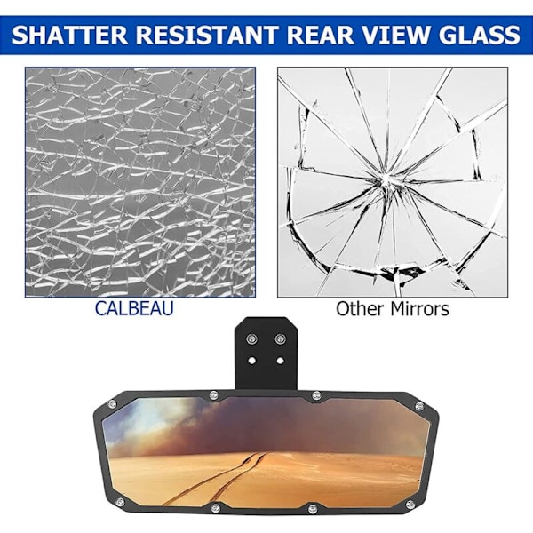 1XMarine Båd ATV Kvadratisk Høj Definition Glas Vidvinkel Sikkerhedsspejl 28Cmx11Cm