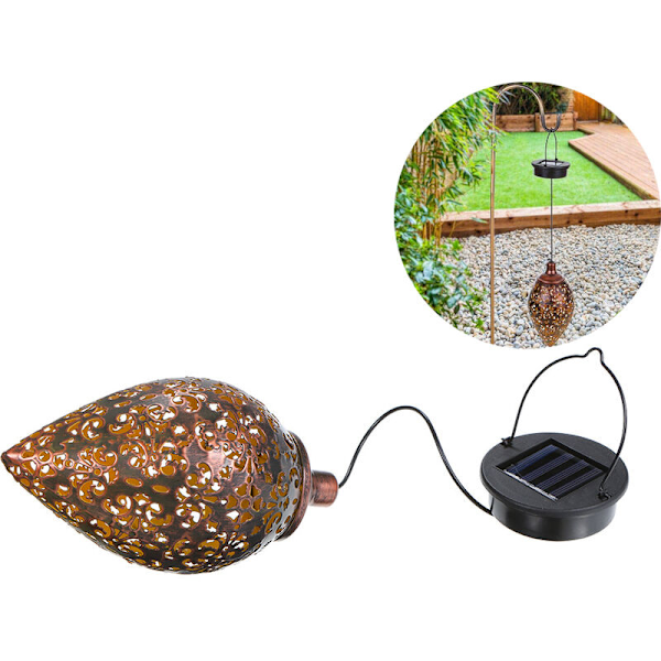 Solcellsdriven energisensorstyrd LED-lampa utomhus hängande lampa olivgrön formdesign