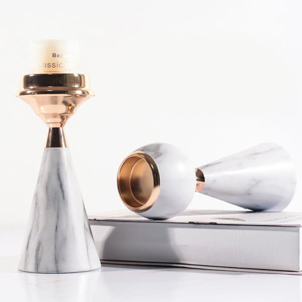 Imitation Marble Pattern Candle Holder Dining Room Decoration Model Decoration Spherical Crafts