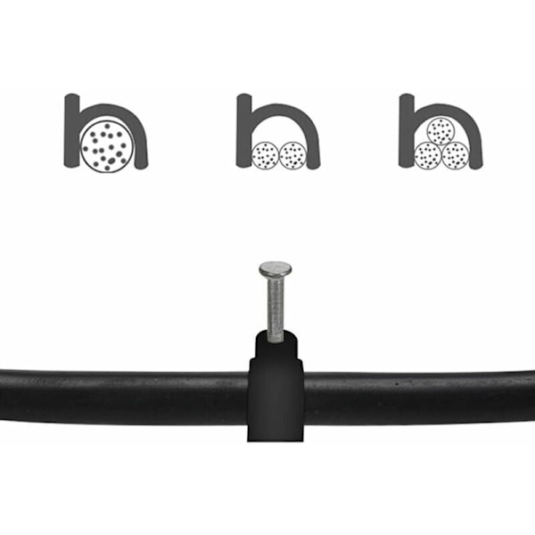 400 stk. kabelklemmer kabelbindere 6mm 7mm 8mm 10mm kabelophæng væg kabelbindere til elektrisk ledning/kabelarrangør sort