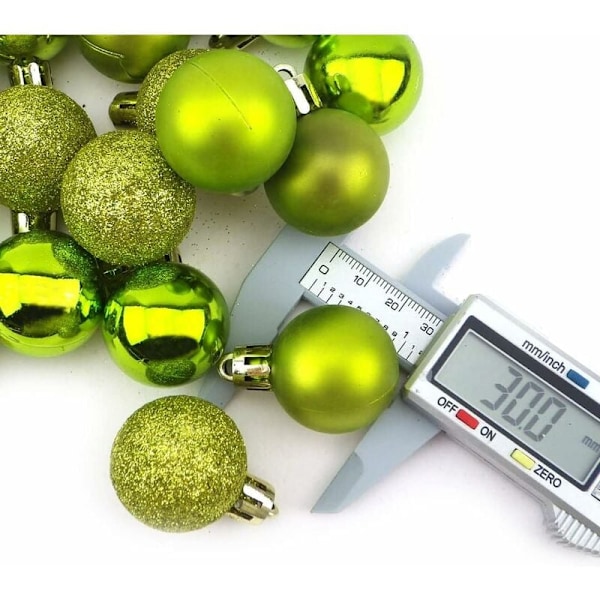 Set med 24 små dekorativa julgranskulor matt glänsande glitter 3 cm Grön (grön)