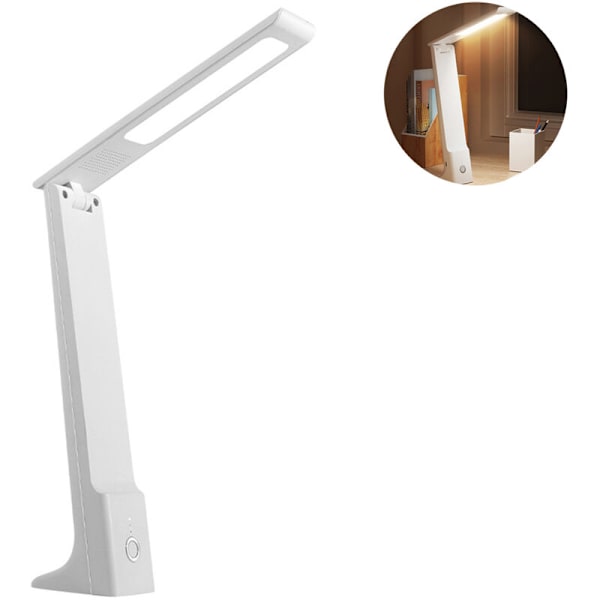 LED-työpöytälamppu - Minimalistinen työpöytälamppu - Ladattava lamppu sängylle, opiskeluun ja työskentelyyn - Kannettava pöytälamppu takaisin kouluun