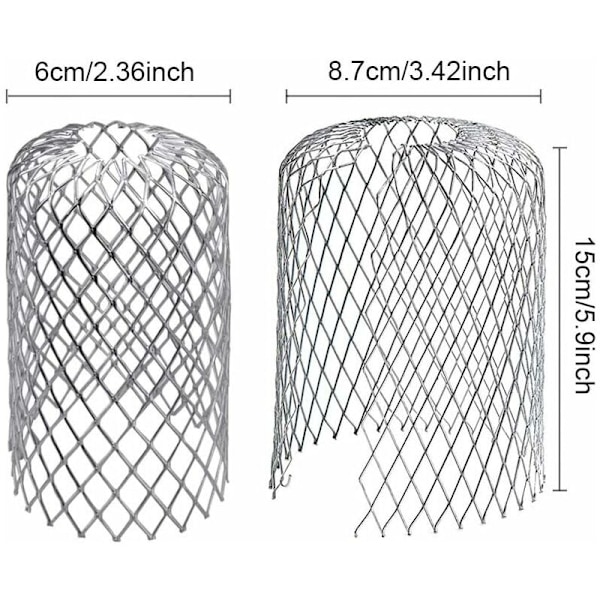 6 stk. aluminiums tagrenderfiltre tagrenderbeskyttelse tagrenderbeskyttelse metal tagrenderbeskyttelse bladsikring til hus, tagudhæng, grøft, kloak