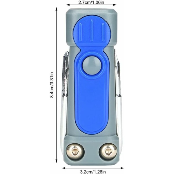 Bärbar skruvmejsel LED-ficklampa inomhus utomhus bil camping arbete reparation belysning verktyg tillbehör, blå
