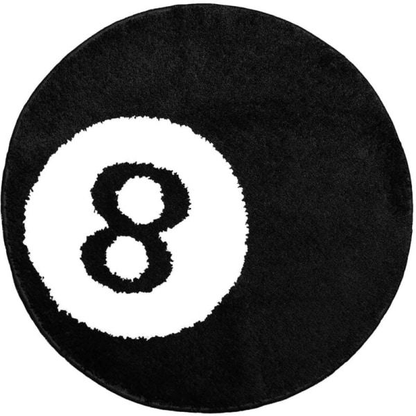 8 Ball Matta - 24 Tums Vit och Svart Matta - Coola Mattor och Estetiska Mattor för Sovrum och Vardagsrum