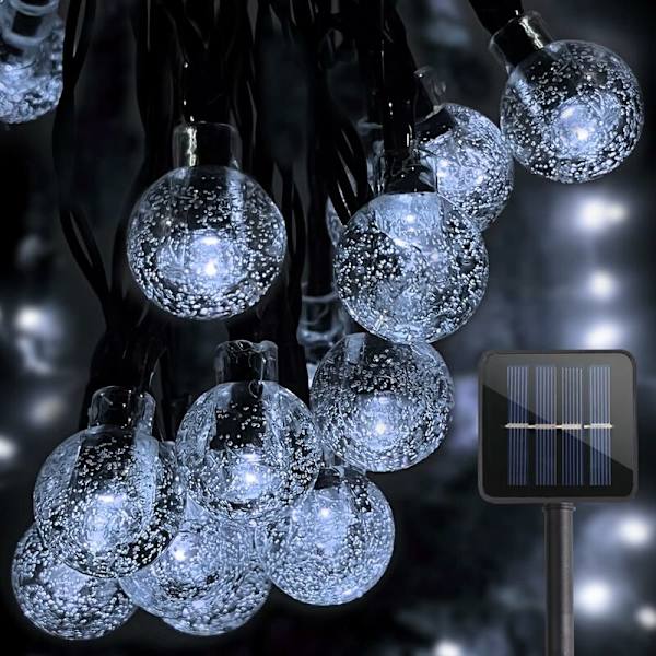 Solcellsdrivna utomhus-fairylights, 7M/23ft 50LED Vattentäta IP65 Solcellsdrivna Fairylights för Trädgård, Träd, Bröllop, Fest, Jul