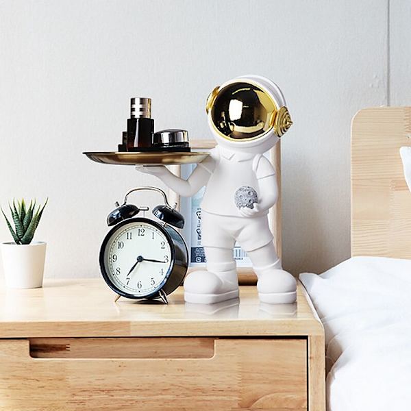 1 stk. Nordisk rum astronaut harpiks figur nøgle opbevaringsbakke veranda kunst kosmetik dekoration dekoration B