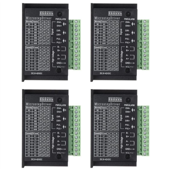 TB6600 Stepper Motor Drivers, 4 Pack 4A CNC Mini Digital Driver Controllers for 42/57/86