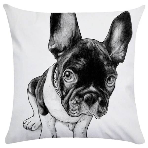 Rolig djur affisch mönster dekoration kuddfodral Bulldog hund soffa stol fyrkantig kudde 45X45 CM