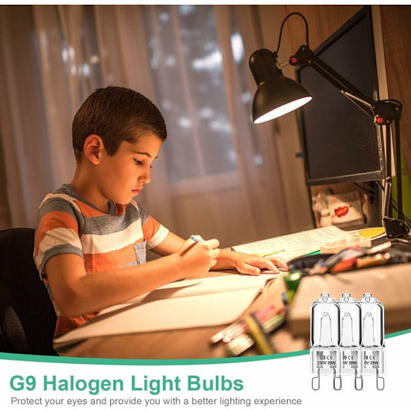 G9 Lyspære 25W 230V Dimbar Varmt Hvit, G9 Halogen Lyspære 300°C Toleranse, G9 Ovn Lyspære for Mikrobølgeovn Komfyr Taklamper, Pakke med 12