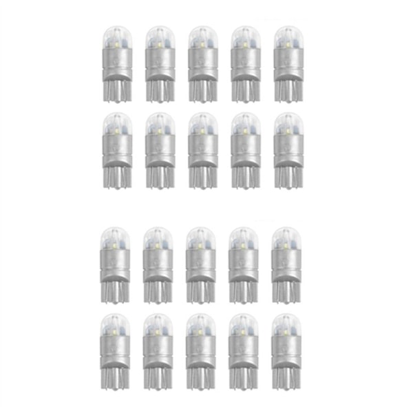 20 stk. 6000K Canbus T10 168 194 W5W Kuppel Licens Side Marker LED Pære Hvid