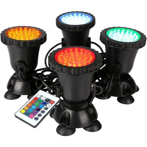 Vanntett Neddykbar LED Flomlys RGB Spotlampe, Justerbar IP68 Vanntett Lampe Lys for Utendørs, Hage, Basseng, Dam