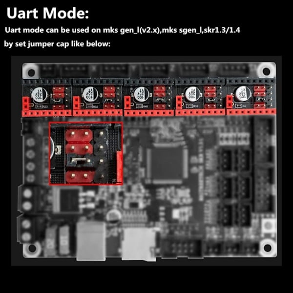 Ultratyst/Låg värme MKS TMC2208 V2.0 Steppermotordrivrutin för MKS SGen L V1.0/Gen L V2.0 Styrkort (5 st)