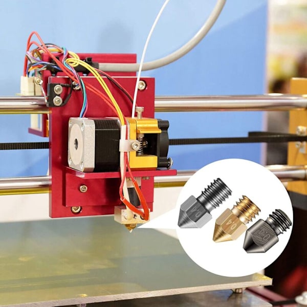 3D-skriver MK8 Ekstruderdyse Herdet Stål, Messing Høytemperatur Dyser Kompatibel for , 3