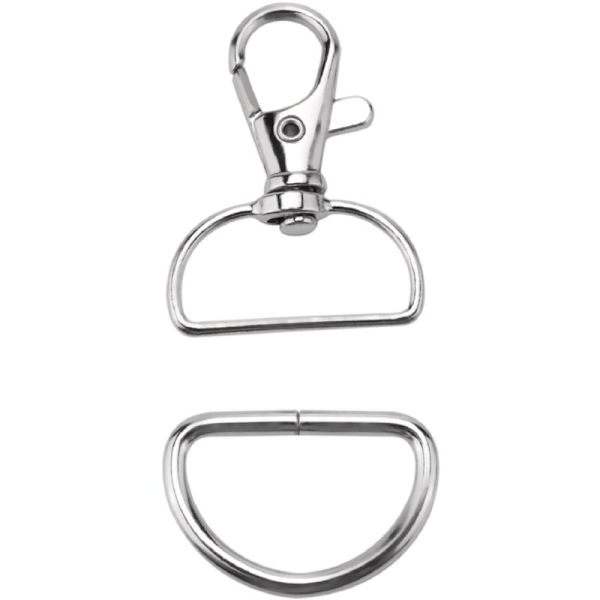 60 st Swivel Lobster Claw-krokar och D-ringar för Syprojekt med Snören (2,5 cm Inre Bredd)