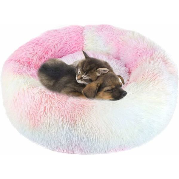 Donut Hundekatteseng, Blød Plys Kæledyrs Pude, Anti-Skridsikker Maskinvaskbar Selvopvarmende Kæledyrseng - Forbedret Søvn til Katte Små Mellemstore Hunde (Flere Størrelser