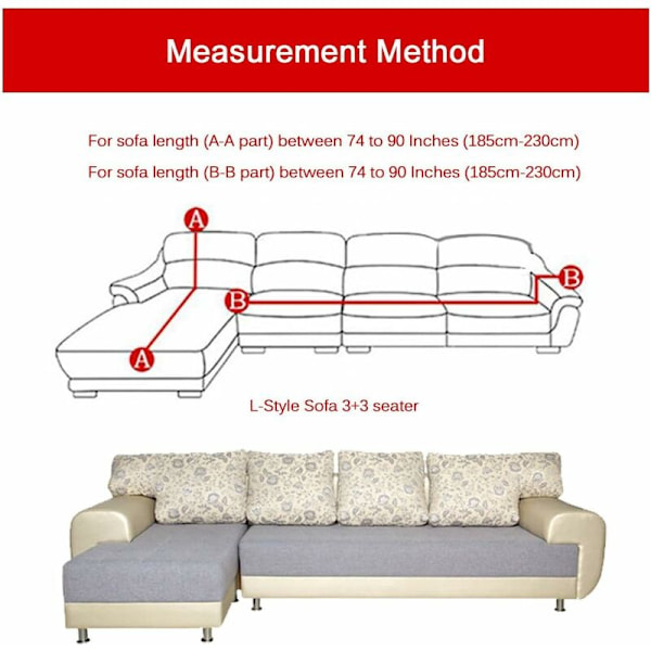 Stretch Sofa Trekk Hjørnesofa Trekk Polyester Trekk Stretch L-Formet Sofa Trekk + 2 stk Putetrekk()