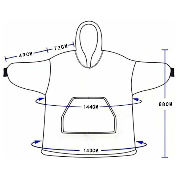 Oversized Pledd med Hætte Ærmepladde Vinter Sweatshirt Varmt TV Pledd Hættetrøje Blød Plys Frakke Hold Varmt, Komfortabel, Sort