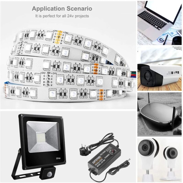 DC3-24V 3A 15W-72W Justerbar Strömförsörjningsadapter Belysningstransformator med 3A Display Indikatorljus Drivrutin för LED-remsa Ingång AC100V-240V