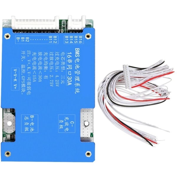 16S 60V 30A Protection Board Ternary Lithium Battery BMS with Balance for E-Bike Electric Motorcycle