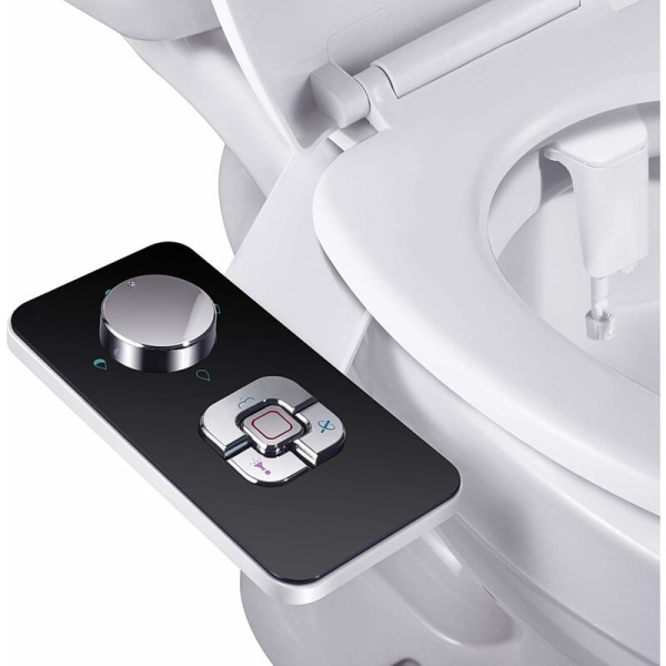 Ikke-elektrisk bidet-sprøyter med selvrensende doble innfellbare dyser - Foran og bakrengjøring - Justerbar trykknapp for kaldt vann