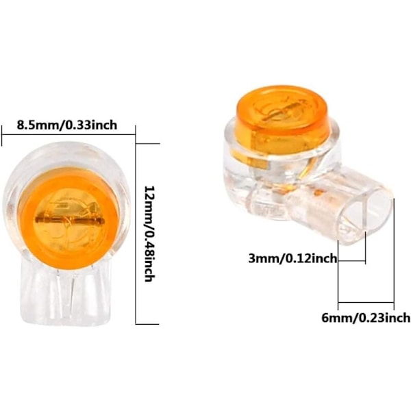 200 stk. K1 Kabelforbindelser, Splice Connector med Tætning Gel 2-trådsforbindelsesterminal, til Telefon og Computerbrug