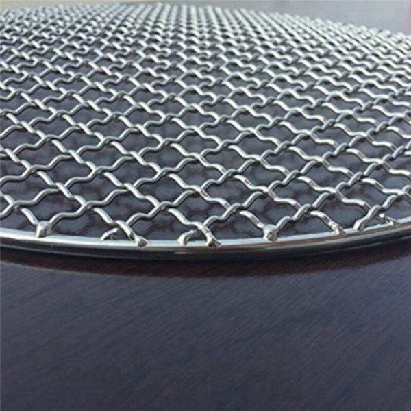 2X Mesh Net 304 Rustfrit Stål Rund Grill med Stativ Grillfod Dampkurv