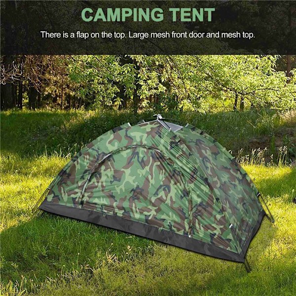 1-personers bärbar utomhuscampingtält utomhusvandring resecamouflage camping tupplur tält
