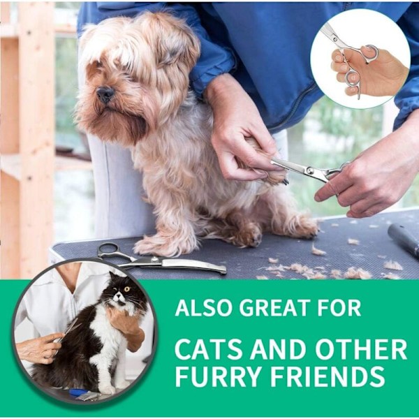 Hundtrimningssaxar 5 stycken, Professionell trimningssaxuppsättning 4,5-6,5 tum rostfritt stål med trimmer frisörkam för hund/katt/kanin