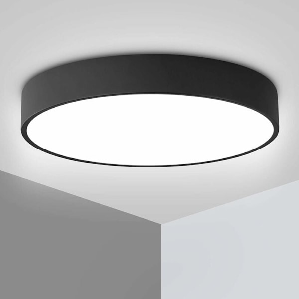 Taklampe, Moderne Ultra-Tynn Rund Led Flush Mount Taklamper Armaturer med Fjernkontroll 11,8 tommer Dimbar for Bad Soverom Stue