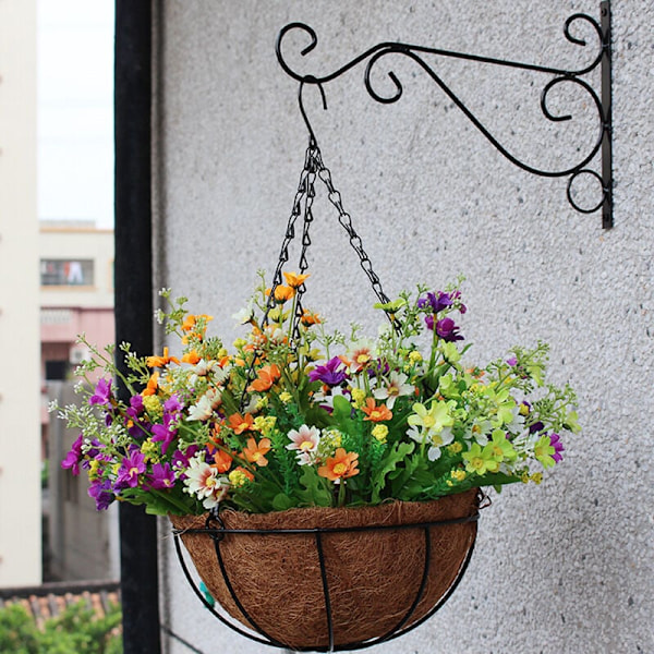 2 stycken metallhängande blomkrukor, kokosfiberhängande blomkruka, hängande blomkruka, för odling av inomhus- och utomhusväxter 30 cm