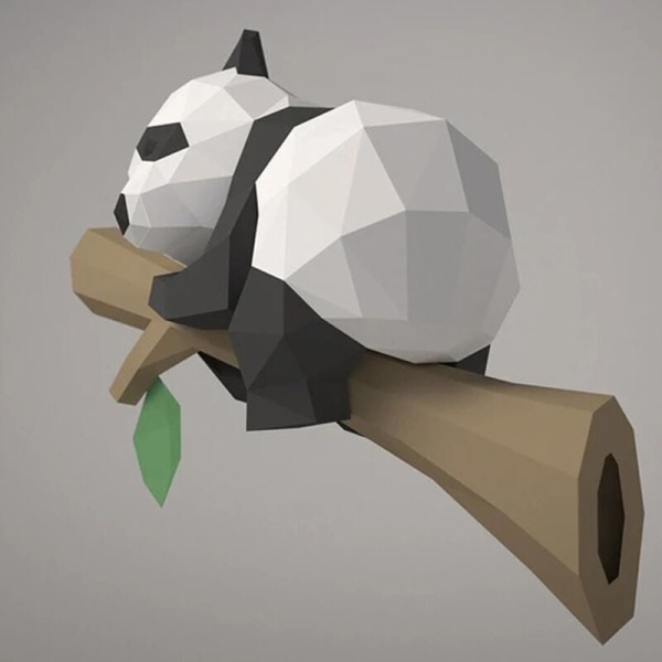 3D-eläinpaperimalli, panda geometrisella puulla kodin sisustukseen, seinäkoristeluun, lasten koulutukseen, A