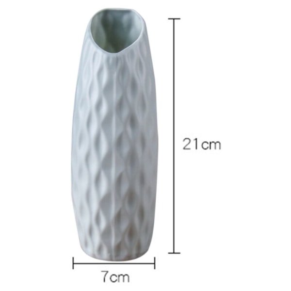 Nordisk plastvase Anti-drypp enkel blomster vase Imitasjon keramisk blomsterpotte dekorasjon Blomster vase for hjemmedekor, grønn