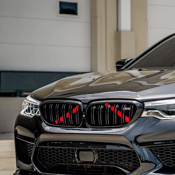 Rød bil stripe klistremerke deksel ramme for- F20 F22 F23 F30 F32 G20 grill trim striper dekorasjon styling