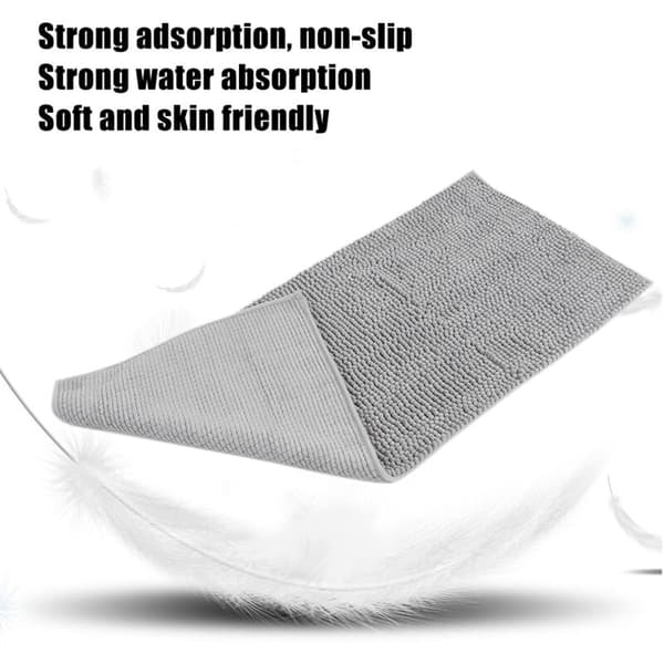 50x120cm Mjuka halkfria silvergrå golvmattor för kök sovrum badrum
