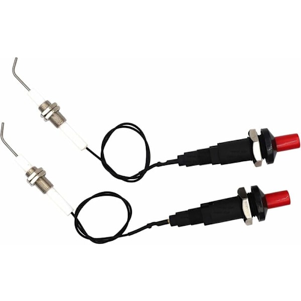 Tændere til gasgrill/grill, trykknap piezo-tænder med universel gevindskåret keramisk tændrørstråd med tændingselektroder Lang 30cm Elektroni