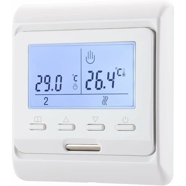 Wg806 Programmerbar Veckotimerstat med Digital Display, AC230V 16A Passar för Elektrisk Golvvärme med 3M Sondsensor Vit