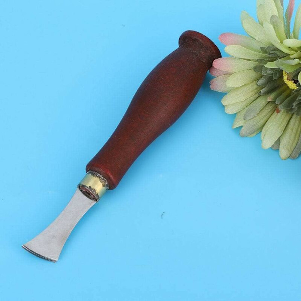 Lærverktøy, Lærverktøy Lærkant-Riller Stainless Steel Blade Trehåndtak Riller Lærhåndverkverktøy (1,0 mm)
