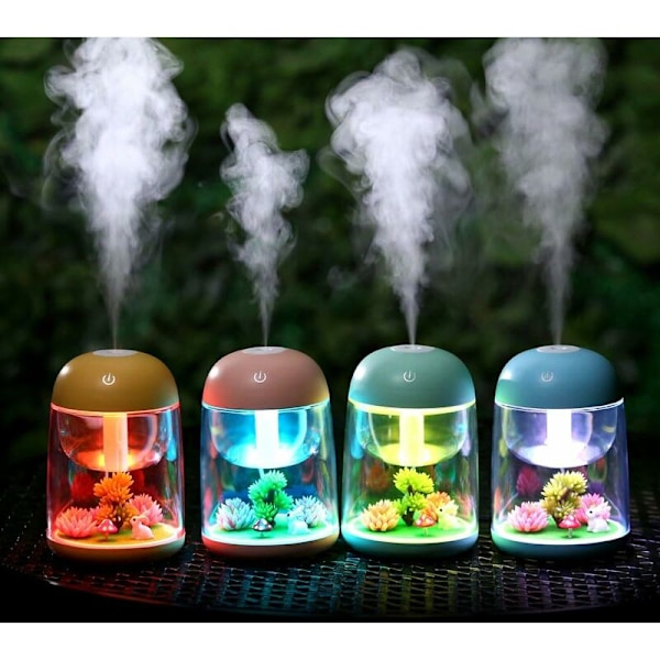 Miniatyr Transparent Mikro-Landskap Luftfukter Luft Sprayer Luftrenser Aromadiffuser Fargerik Nattelys for Hjem Kontor