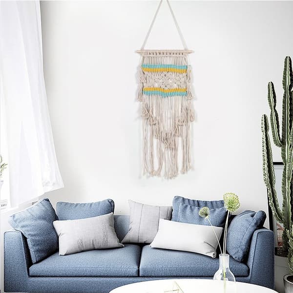 Macrame vävd väggbonad Boho Chic Bohemian geometrisk konstdekor Vacker lägenhet sovsal dekoration MS7276
