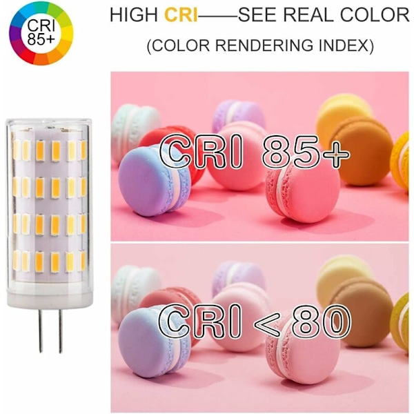 G4 Led 12v 4w Valolamppu, AC/DC 12V Valolamppuja Vastaava 30W Halogeeni, 400LM, Lämmin Valkoinen 3000K, Ei Himmennettävissä, Vaihto Hupulle ja Kattokruunulle