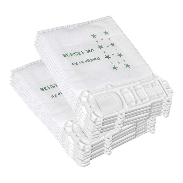 Tillbehör till dammsugare Dammsugartillbehör Lämplig för Vorwerk VK135 VK136 10 dammsugarpåsar + 1 Sanitizer