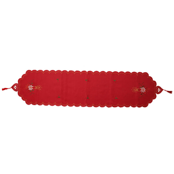 Juledekorationer Egnet til Dagligstue Julebord Julebord Flag, der er Broderet Borddug-D
