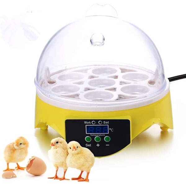 Ägginkubator, 7 Digitala Ägginkubatorer, Mini Ägginkubator för Kyckling, Anka, Gås - RWPoultry Hatcher och Inkubator