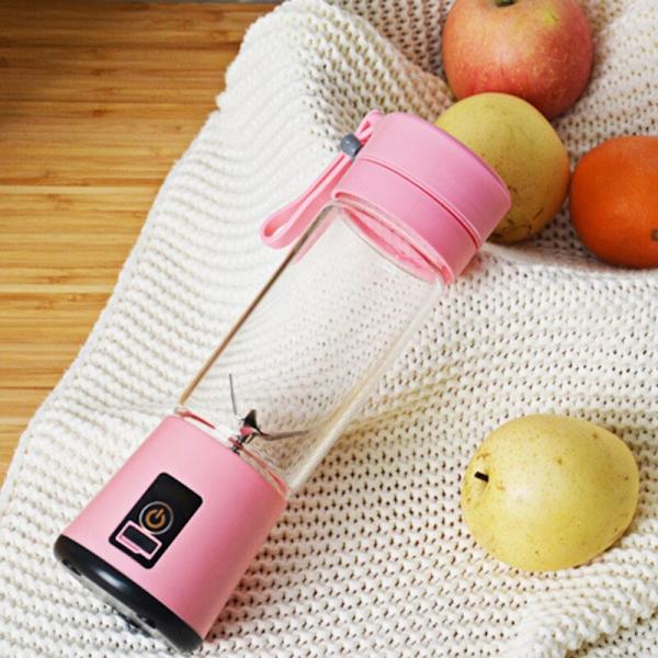 Bærbar Elektrisk Frugtpresser USB Lomme Grøntsagssaftpresser Blender Genopladelig Mini Saftfremstilling Skæring med Lilla Opladningskabel