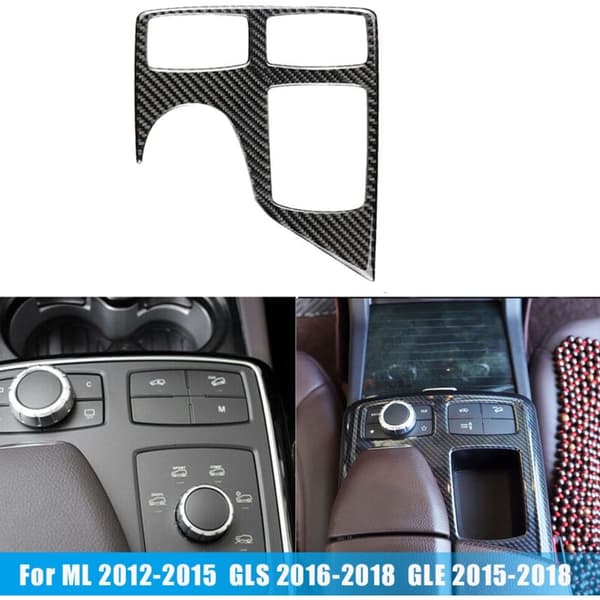Deksel til midtkonsollens kontrollpanel i karbonfiber for bil - ML 2012-2015 / GLS 2016-2018 2015-2018