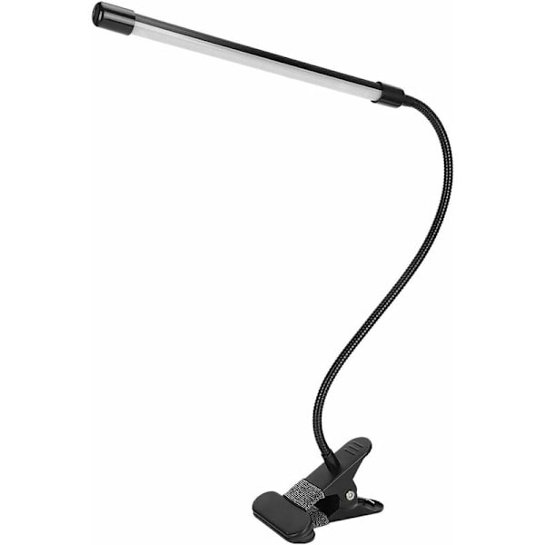 Musta LED-pianopöytälamppu, säädettävä LED-kiinnikkeellinen lukulamppu, kylmä ja lämmin valo, yksiputkinen USB-virralla toimiva työlamppu olohuoneeseen, makuuhuoneeseen