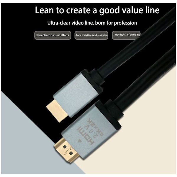 20M Display HD-kabel 24K gullbelagt ingeniørkabel 19+1 2.0-kabel egnet for alle personlige datamaskiner